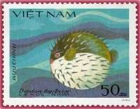 (1984-037) Марка Вьетнам "Пятнистая рыба-дикобраз"    Рыбы III Θ