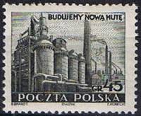 (1951-012) Марка Польша "Завод 'Ленин' (Черная)"   Тяжелая промышленность II Θ