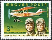 (1978-022) Марка Венгрия "Джонсон, Моллисон"    75 лет моторного полета: летчики и самолеты II Θ