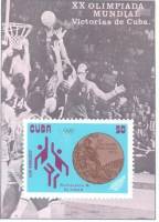 (1973-008) Блок марок  Куба "Баскетбол муж. (Бронза)"    Награды Кубы на ХХ ОИ III O