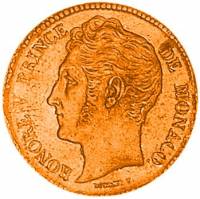 (№1837km95.1) Монета Монако 1837 год 5 Centimes (Синк - большая голова)