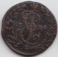 (1786, ЕМ) Монета Россия-Финдяндия 1786 год 1/2 копейки   Деньга Медь  VF