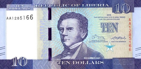  Банкнота Либерия 2016 год 10     UNC