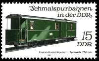 (1981-068) Марка Германия (ГДР) "Вагон Фрейталь-Кипсдорф"    Узкоколейные ЖД ГДР III Θ