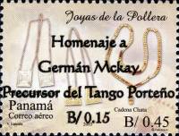 Марка Панама 2014 год "Дань Germaacuten Маккей", Гашеная