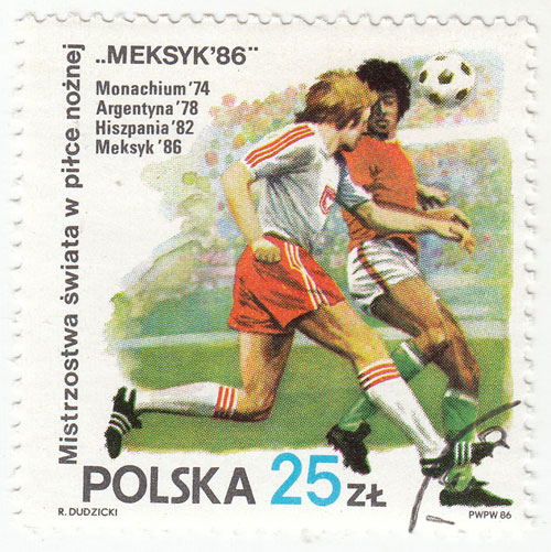 (1986-016) Марка Польша &quot;Футбол&quot;    Чемпионат мира по футболу 1986, Мехико II Θ