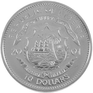 (2001) Монета Либерия 2001 год 10 долларов &quot;Права женщин&quot;  Медь-Никель  UNC
