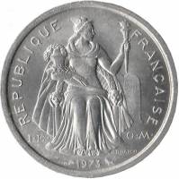 (№1973km14) Монета Новая Каледония 1973 год 2 Francs