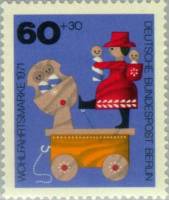 (1971-037) Марка Германия (ФРГ) "Коляска"    Старые игрушки III O