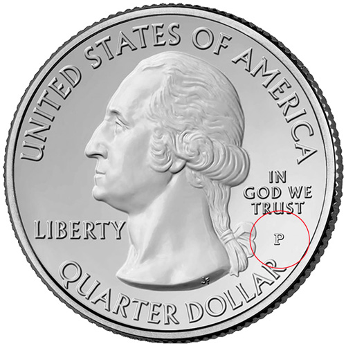 033p Монета США 2016 год 25 центов Харперс Ферри  Медь-Никель  UNC