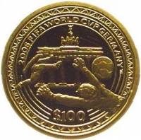 (№2004) Монета Сьерра-Леоне 2004 год 100 Dollars (18-го Кубка мира по футболу 2006 Германия)