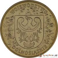 (064) Монета Польша 2004 год 2 злотых "Воеводство Нижняя Силезия"  Латунь  UNC