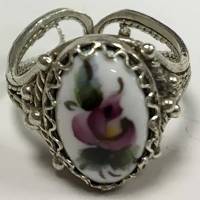 Перстень "Финифть", серебрение (сост. на фото)