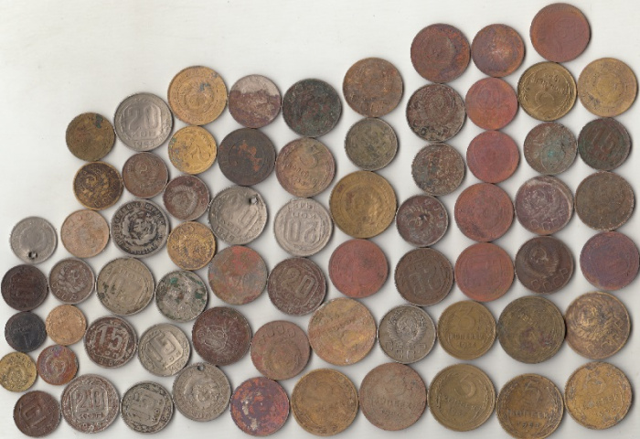 Монеты 1931- 57г. 69 шт (сост. на фото)