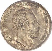 () Монета Швеция 1862 год 500  ""   Биметалл (Серебро - Ниобиум)  UNC