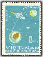 (1966-025) Марка Вьетнам "Полет на Луну"   Полет Луны 9 III Θ