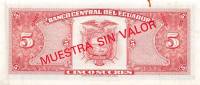 Банкнота Эквадор 24.05.1968 год 5 сукре Антонио Хосе Сукре   UNC