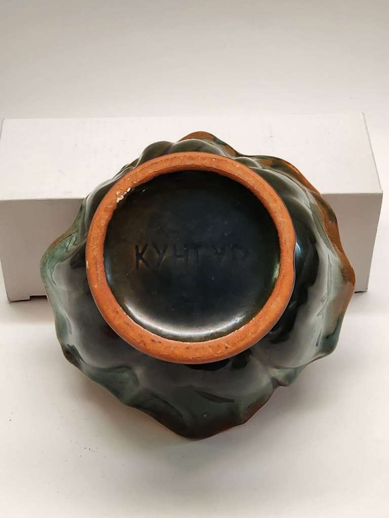 Ваза конфетница керамика ЗХИ Кунгур и блюдце