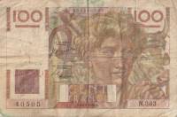 (№1950P-128c.2) Банкнота Франция 1950 год "100 Francs" (Подписи: J)