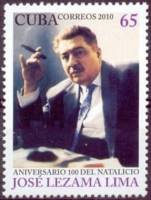 (№5473) Марка Куба 2010 год "100 лет со дня рождения Хосе Лесама Лима", Негашеная