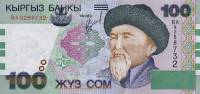 (2002) Банкнота Киргизия 2002 год 100 сом "Токтогул Сатылганов"   UNC