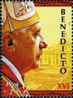 (№2006-2045) Марка Перу 2006 год "Папа Римский Бенедикт XVI", Гашеная