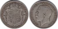 (1922) Монета Великобритания 1922 год 1/2 кроны "Георг V"  Серебро Ag 500  VF