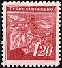 (1945-024) Марка Чехословакия "Липовая ветка (Розовая)" ,  III O