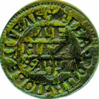 (1713, В, хвост орла узкий) Монета Россия-Финдяндия 1713 год 1/2 копейки   Медь  VF