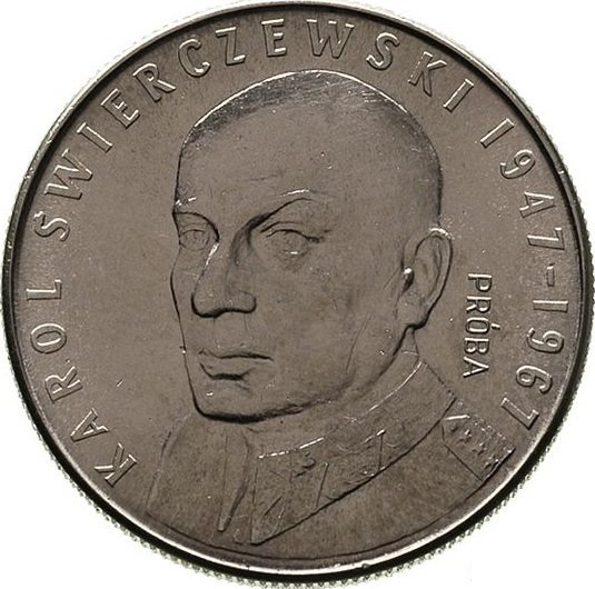 1967 Монета Польша 1967 год 10 злотых Кароль Сверчевский  Проба Никель  UNC