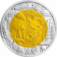 (007) Монета Австрия 2009 год 25 евро "Международный год астрономии"  Биметалл (Серебро - Ниобиум)  