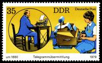 (1979-014) Марка Германия (ГДР) "Телеграф"    Телекоммуникации III Θ