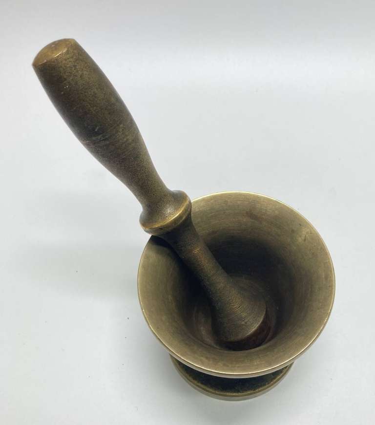 Ступка с пестиком, латунь