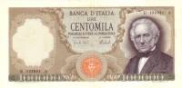 (№1972P-100c) Банкнота Италия 1972 год "100,000 Lire" (Подписи: Carli and Barbarito)