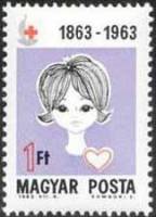 (1963-051) Марка Венгрия "Девушка и сердце"    100 лет организации Красный Крест II Θ
