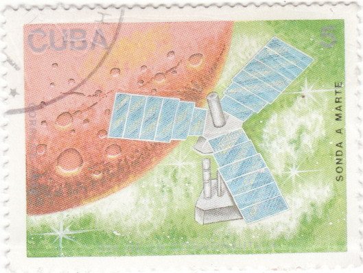 (1988-028) Марка Куба "Марсианский зонд"    День космонавтики II &Theta;