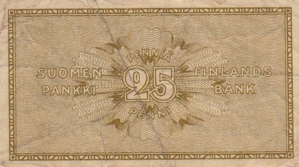 (,) Банкнота Финляндия 1918 год 25 пенни    UNC