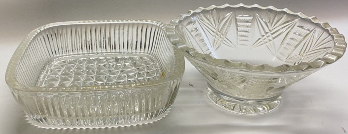 Салатники хрусталь 2 шт. Круглый, овальный