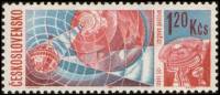 (1966-068) Марка Чехословакия "Спутник телевизионный"    Исследование космоса III Θ