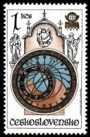 (1978-032) Марка Чехословакия "Астрономические часы"    Пражская астрономическая башня с часами II Θ