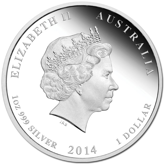 (1985) Монета Австралия 2014 год 1 доллар   Биметалл (Серебро - Ниобиум)  UNC