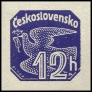 (1937-013) Марка Чехословакия "Голубь (Синяя)"    Газетные марки III Θ