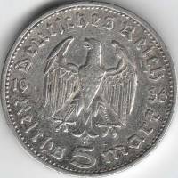 1936a Монета Германия 1936 год  марок  Серебро (Ag)  XF