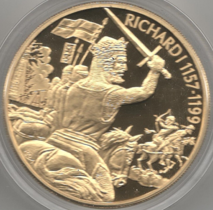 (2003) Монета Восточно-Карибские штаты 2003 год 2 доллара &quot;Ричард I Львиное Сердце&quot;  Позолота Медь-Н