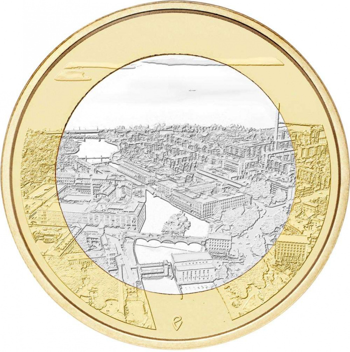 (061) Монета Финляндия 2018 год 5 евро &quot;Парк Таммеркоски&quot; 2. Диаметр 27,25 мм Биметалл  UNC