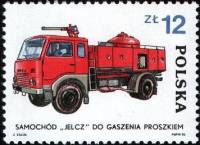 (1985-004) Марка Польша "Ельч 315, 1970"    Пожарные машины, классические и современные III Θ