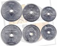 (1952 3 монеты 10 20 50 центов) Набор монет Лаос    UNC
