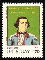 (№1989-1829) Марка Уругвай 1989 год "Жоакин Жозе да Силва Шавьер", Гашеная
