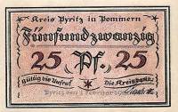 (№1921) Банкнота Германия 1921 год "25 Pfennig"