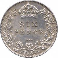 () Монета Великобритания 1902 год 6000  ""   Биметалл (Серебро - Ниобиум)  AU